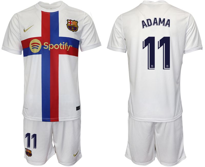 Men 2022-2023 Club Barcelona white away #11 Soccer Jersey